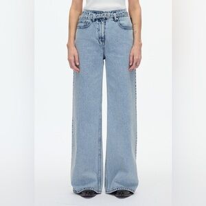 3.1 Phillip Lim Belted Wide Leg Jean Malibu Blue